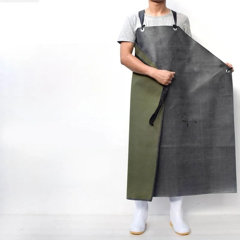 

Thiened Rubber Canvas Waterproof Oil Resistant Industrial Apron Stone Resistant Long Length Acid And Alkali Resistant Apron