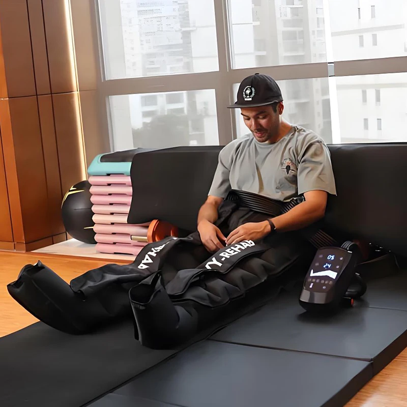 Professional Rechargeable Air Compression Leg Recovery System 8 Chamber Sequential Pressotherapy Boots For Athletes