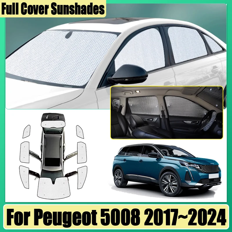 

Козырек для Peugeot 5008, аксессуары 2017~2024 P87, автомобильный солнцезащитный козырек с полным покрытием, защита от ультрафиолета, блокираторы конфиденциальности, автомобильные чехлы