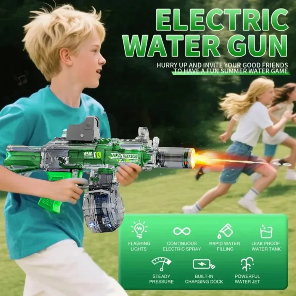 Pistolet à eau électrique AK47, jouet d'été, pistolet à eau entièrement automatique, jeu de piscine de plage en plein air pour enfants