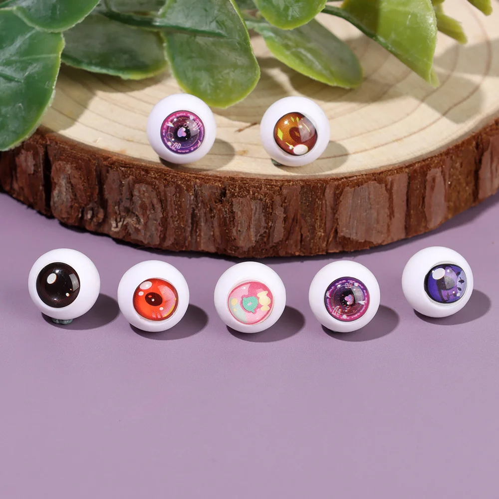 1Pair Plastic Cartoon Eyeballs Realistic Half Round Craft Accessories DIY Reborn Doll Eyes BJD Mini Easy Use Simulation