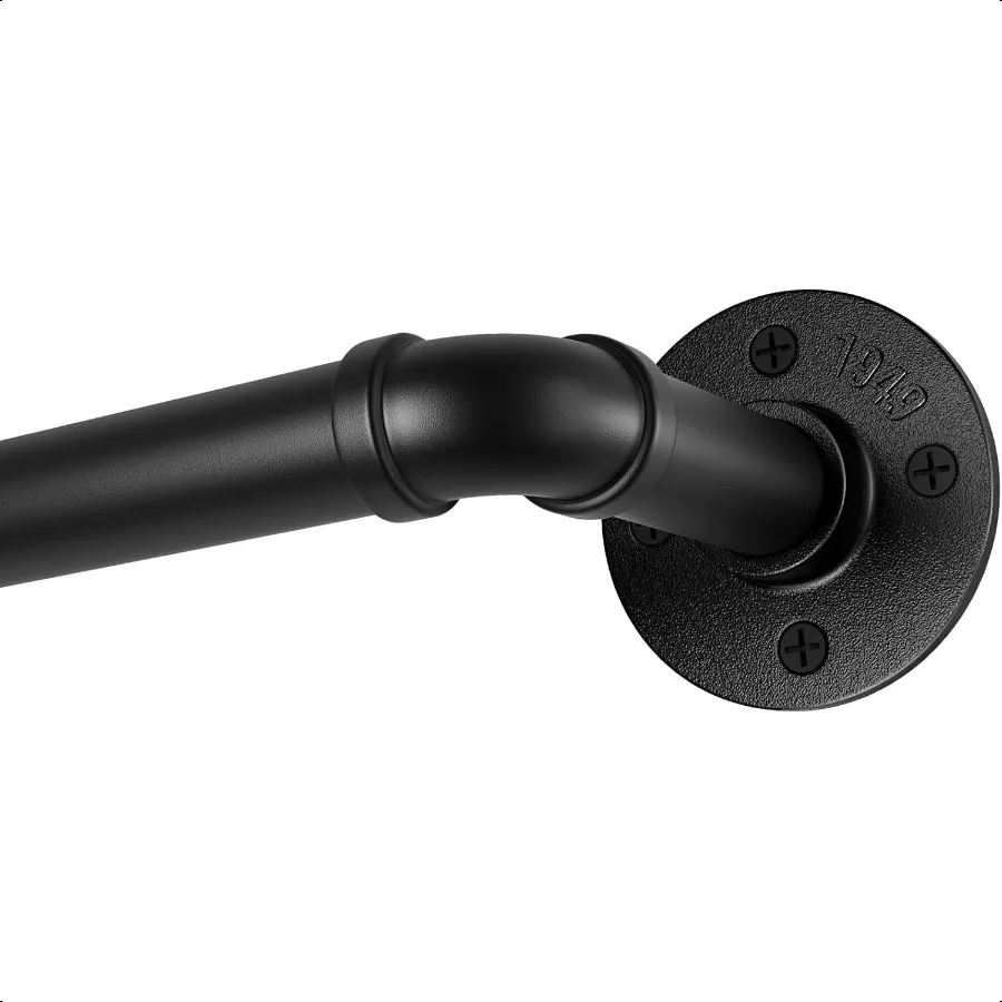 

Blackout Industrial Curtain Rods for Windows 1 Inch Pipe Wrap Around Indoor Outdoor Room Divider Curtain Rods 72144 Inch Black