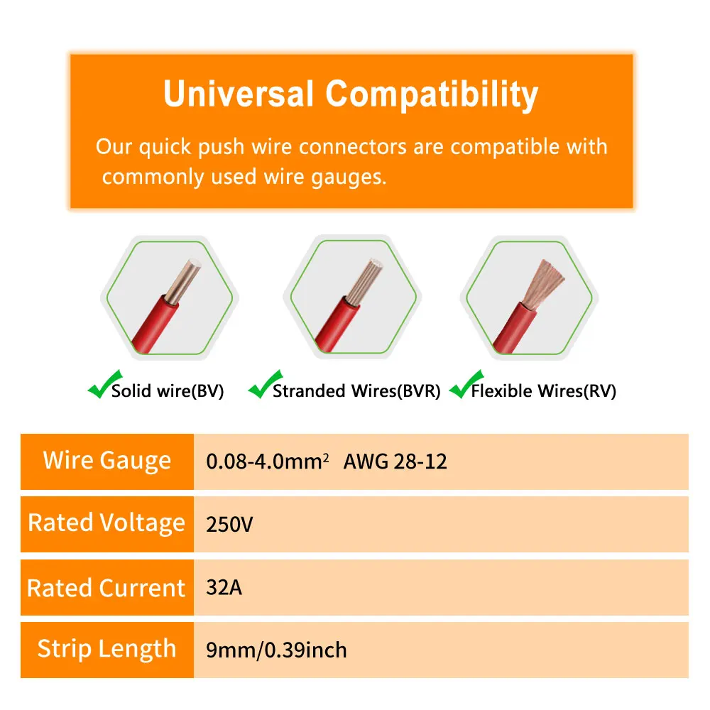 DIY GO 25PCS Universal Compact Fast BUTT Wire Connector Push-in Lever Splice Terminal Block 2/3/4/5 Pin Home LED Lighting Wiring