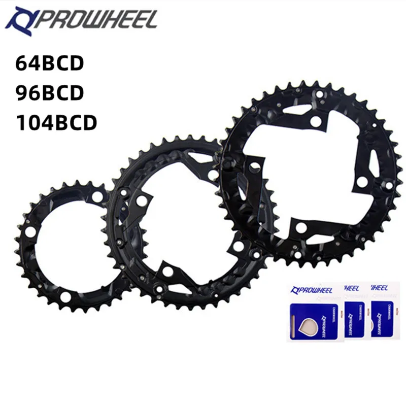 PROWHEEL 64BCD 96BCD 104BCD Mountain Bike Chainring 22T 24T 30T 32T 40T 42T 44T Crowns Round Chainwheel MTB Sprocket