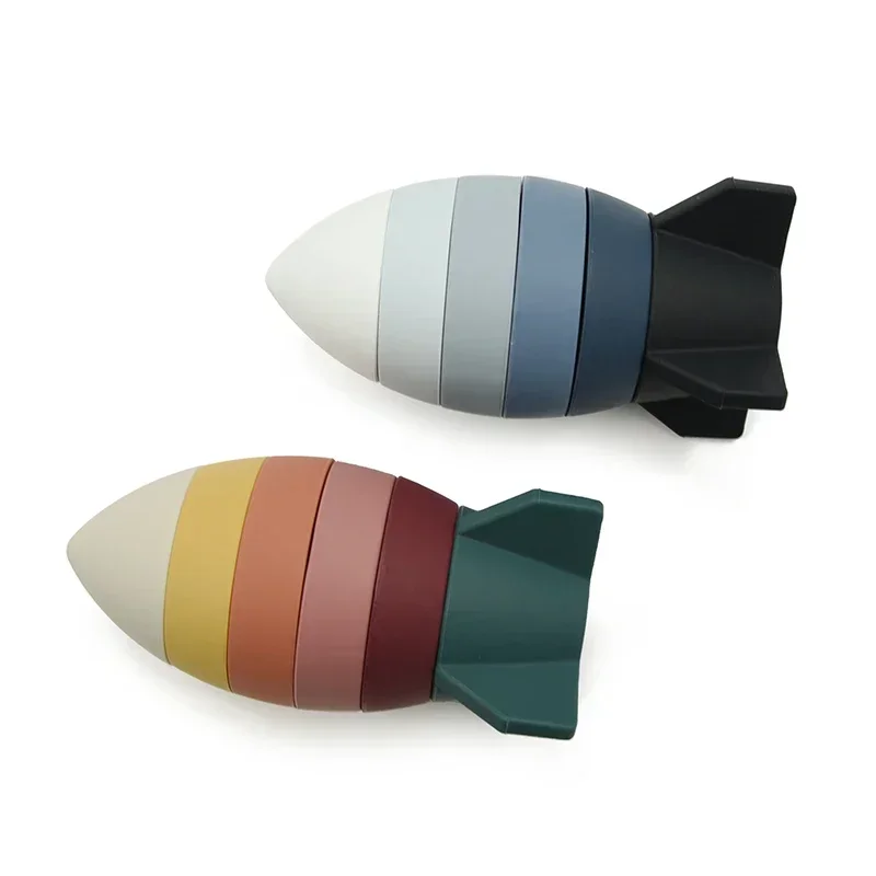 Silicone Rocket Stacking For Babies Silicone Toy Stacker Baby Toddler Toy Cpc Certification Montessori Toy