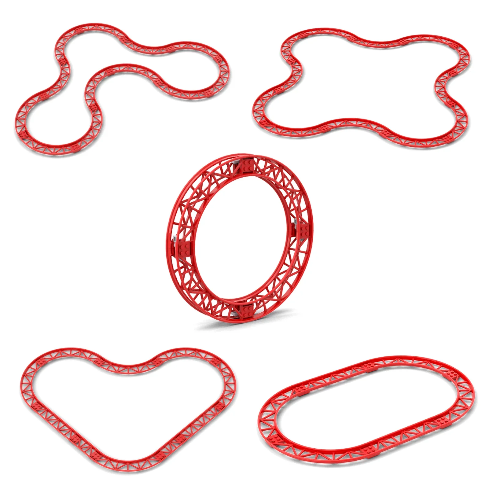 10PCS 트랙 롤러 코스터 철도 도시 기차 기술 부품 빌딩 블록 어린이를위한 선물 호환 Leduo 26022 25059 25061