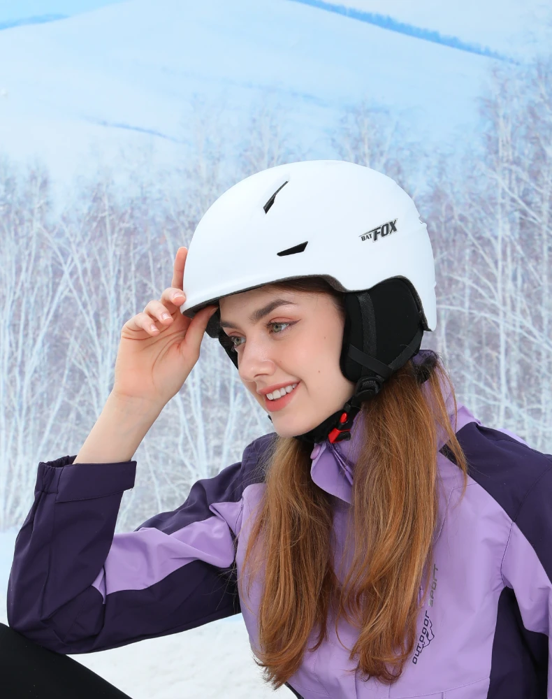 BATFOX Winter Warmth Half-covered Anti-impact Safety Helmet New Unisex Ski Helmet Cycling Snowmobile Head Protective Equipment