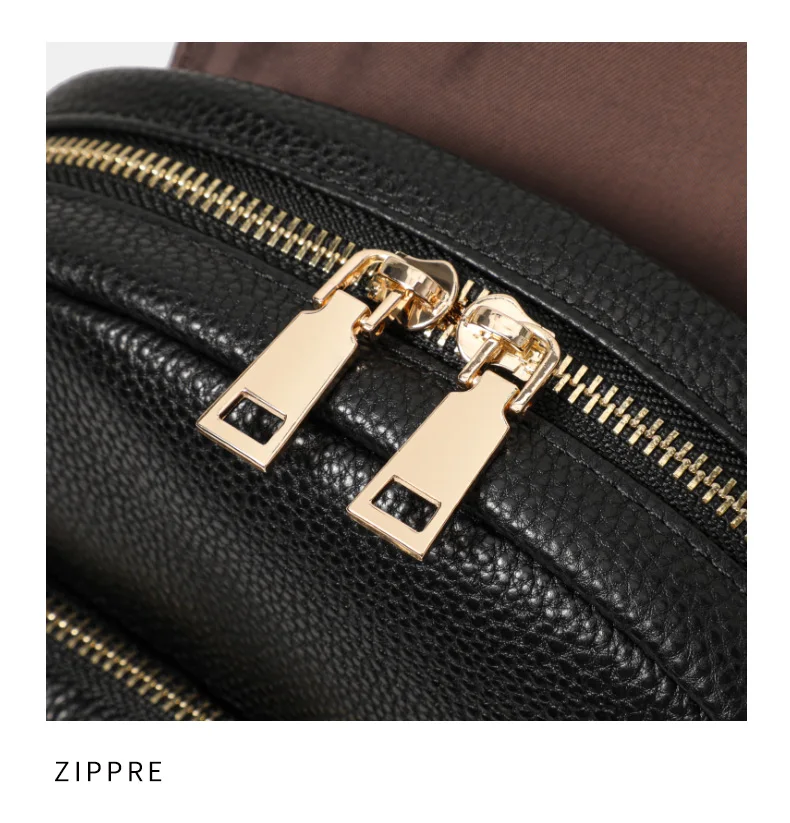 Aidanni Minimalistischer Stil Schwarzer Rucksack aus Vollnarbenleder für Damen, 2026 Neue Mode Lässige Reisetasche – Detail 14