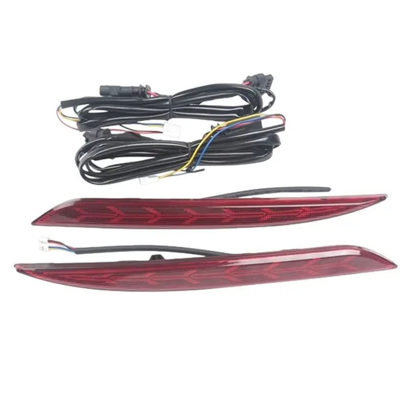 Rear Fog Lights LED Taillights Car Brake Lights Fishbone Taillights Rear Bumper Lights For Tesla Model 3 Model Y