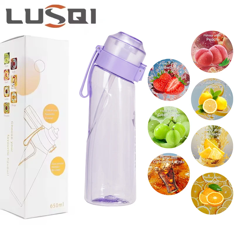 

LUSQI Air Flavored Water Bottle With 7 Flavor Pods Sports Fashion Straw Tritan Plastic Cup Suitable for Outdoor Sports Fitness