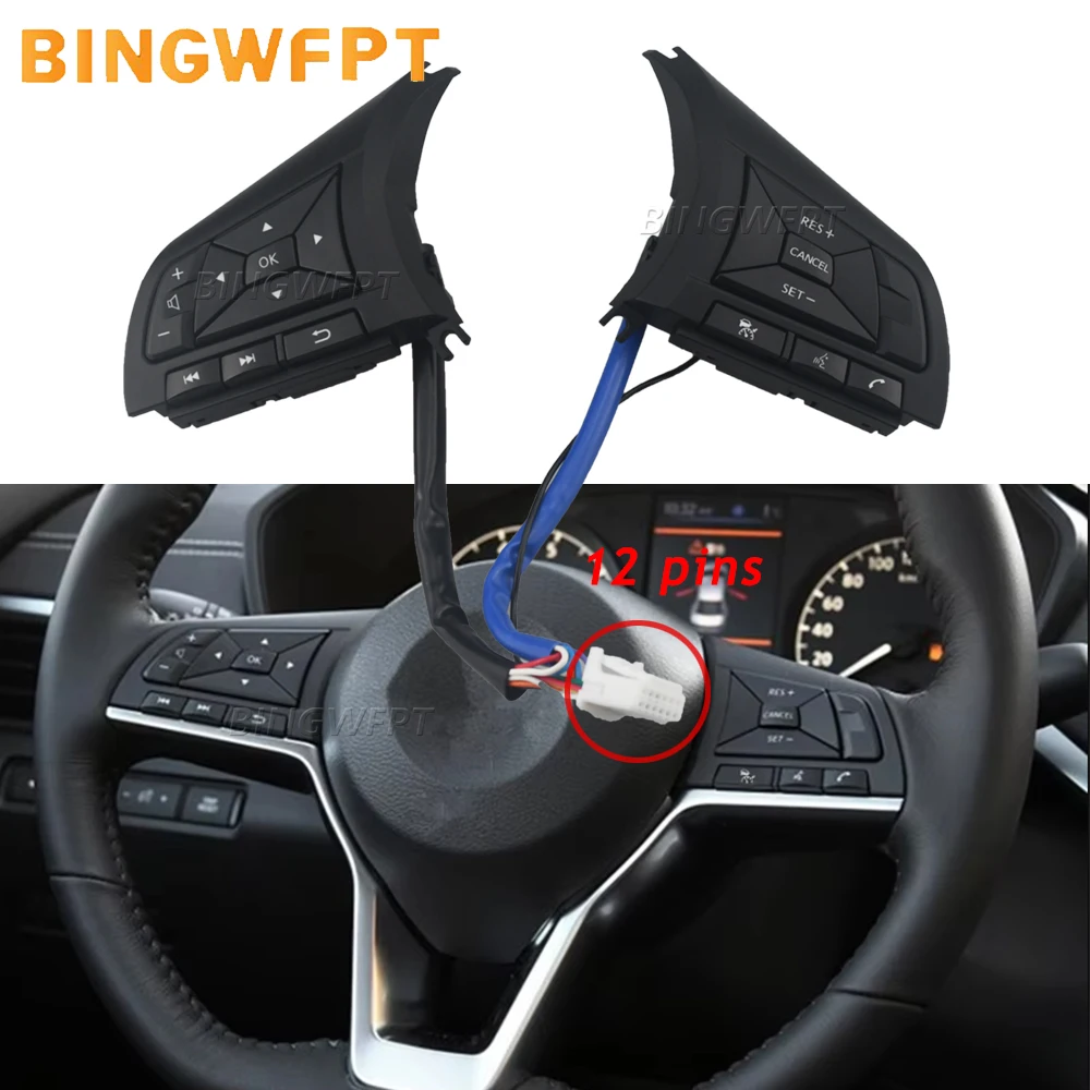 

Cruise Control Steering Wheel Buttons Switch For Nissan Qashqai J11 Serena C27 2018-2019 Car Accessories