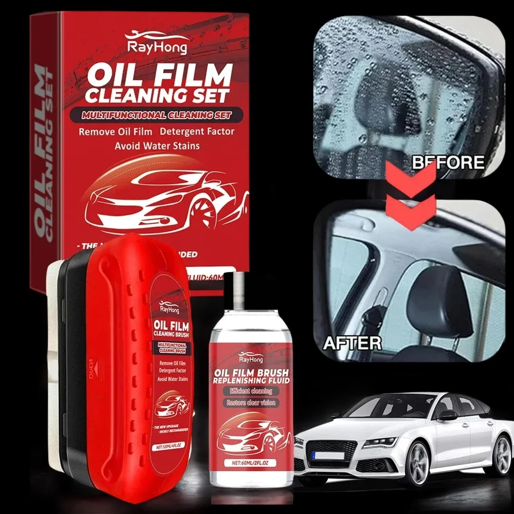 

Motorcycle Oil Film Cleaner - Anti-Fog Glass Brush for Rain Protection & Clarity Enhancement