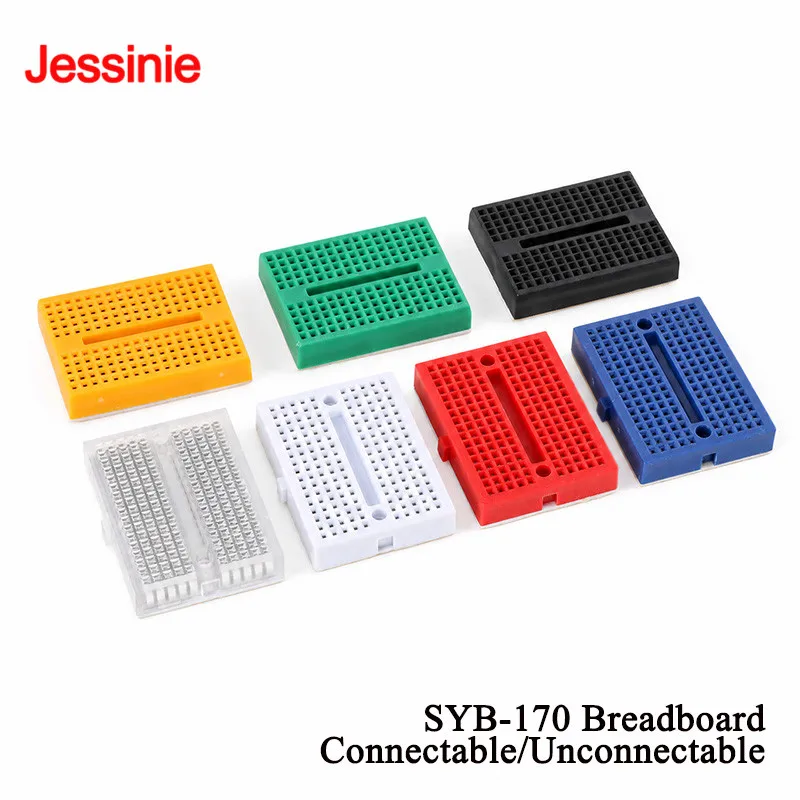 2pcs/1pc SYB-170 Mini Breadboard 170 Tie Points Solderless SYB170 Prototype PCB Bread Board Experiment for Arduino Raspberry Pi