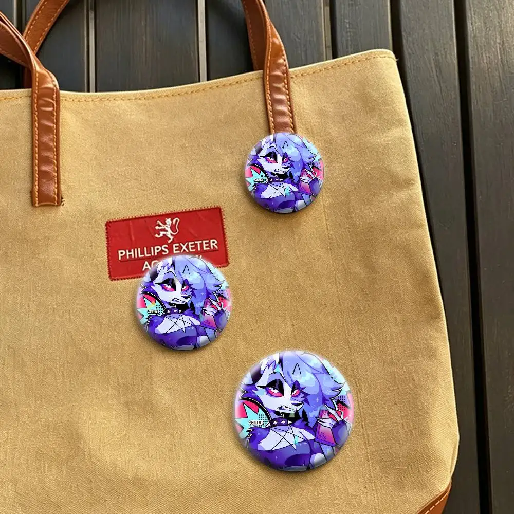 H-Helluva Boss Loona  32/44/58mm Handmade Pins Round Brooch Badge Backpacks Clothes Jewelry Gifts