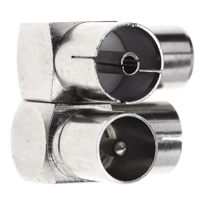 2x 90 Degree Aerial Antenna Plug Connector Adapter Plug To Socket Coaxial Cable RF Coaxial Female to Male
