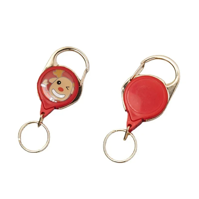 Zinc Alloy Retractable Buckle Cute Animal Keychain Holder Durable Multi-purpose Badge Reel ID Card Holder