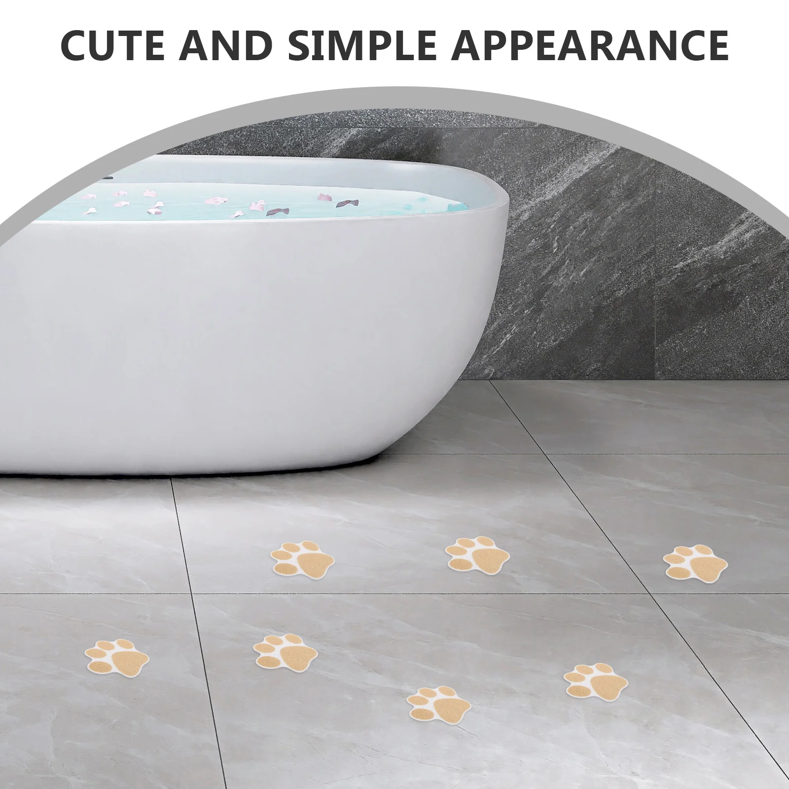 

20Pcs Paw Print Non-Slip Sticker Bathroom Adhesive Shower Grippers Tub Floor Anti-Skid Safety Strips Paw Stickers