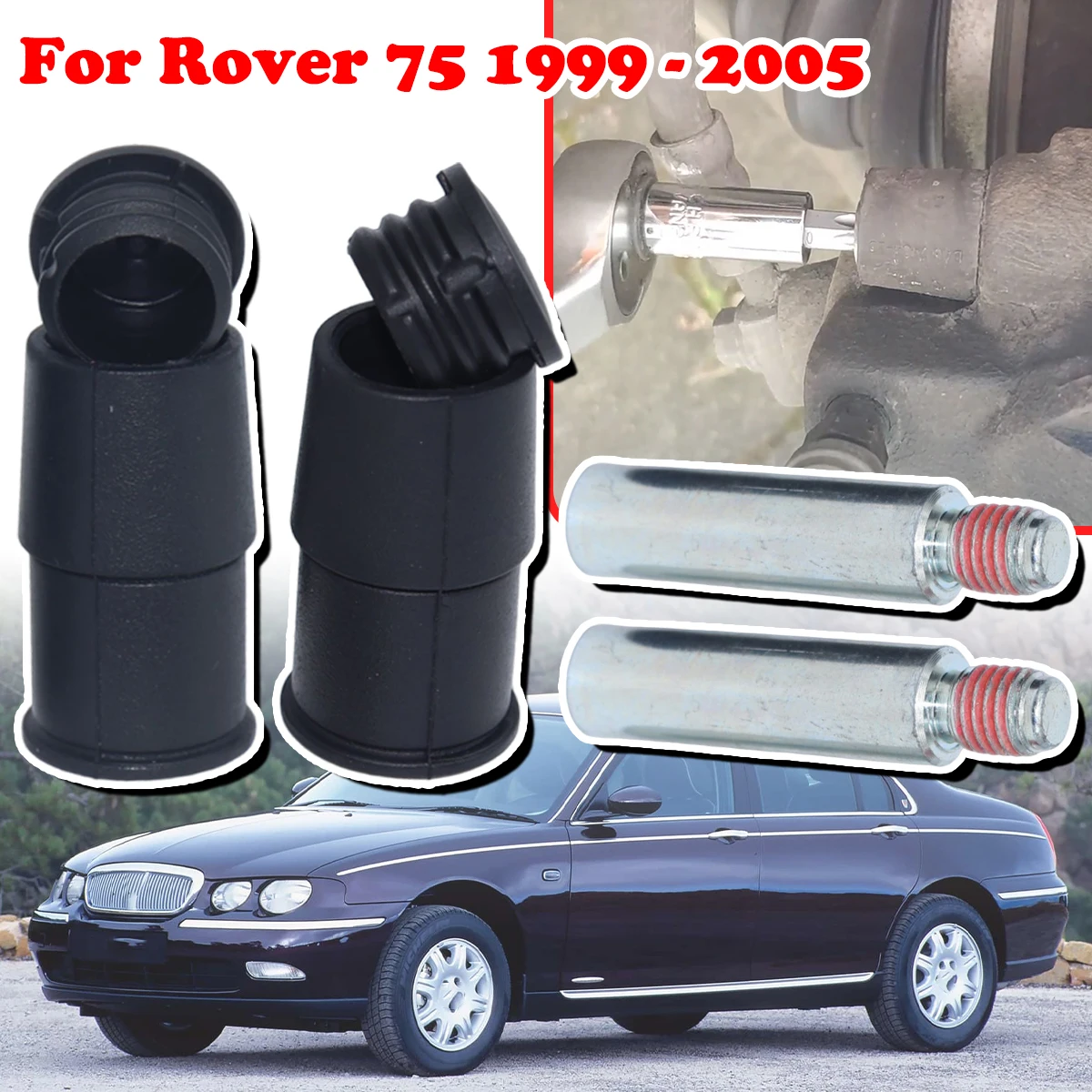 

Front Brake Caliper Slider Guide Pins Bolt Kit For Rover 75 1999 2000 2001 - 2005 Left Right Disc Housing Bellows Sleeve Bushing