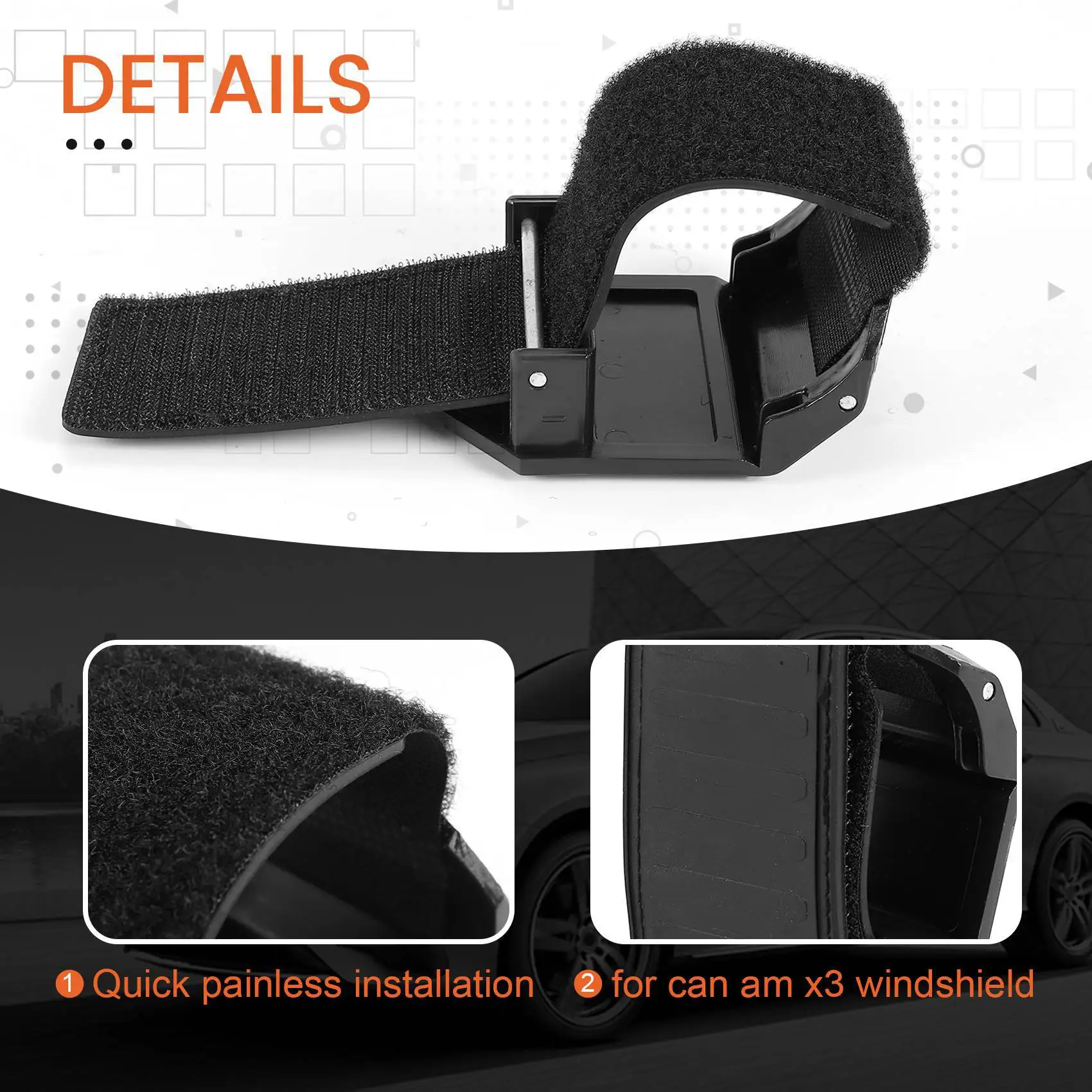 A82U-Windshield Mount Clamps Straps Kit Windshield Brackets Clips For ATV / UTV Polaris Ranger RZR Can Am Maverick X3