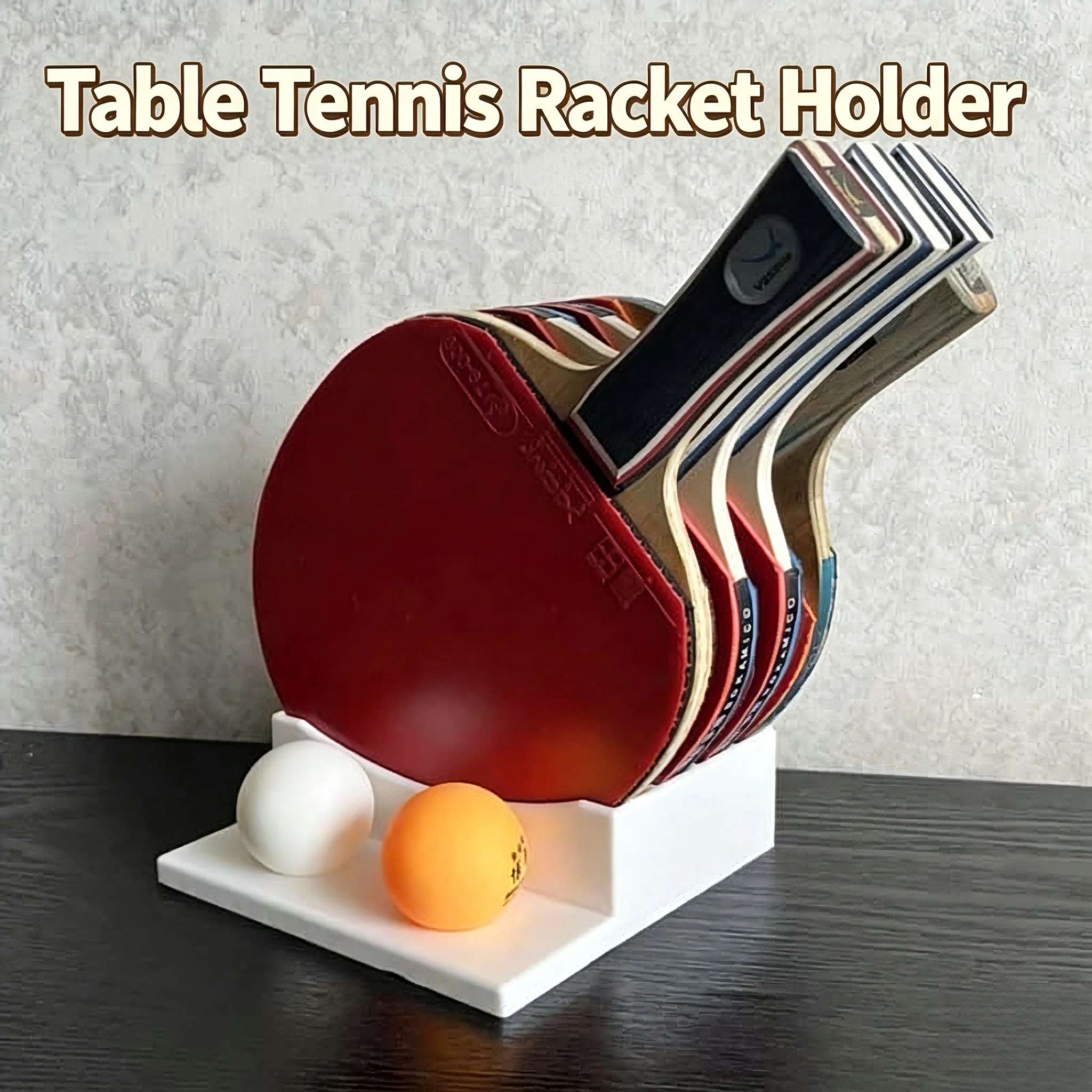 Table Tennis Paddle Display Stand Desktop Ping Pong Racket Storage Holder Tabletop Showcase Rack for Showing Ping‑pong Bat