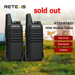 RETEVIS 2 pezzi Mini Walkie Talkie PMR 446 Radio bidirezionale portatile ht PTT Walkie-talkie RT622 Radio portatile per caccia Cafe RT22