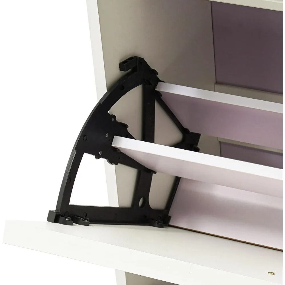 خزانة تخزين الأحذية ذات الباب القابل للطي من ثلاث طبقات للمدخل، تصميم نحيف لغرف الملابس والممرات وغرف المعيشة