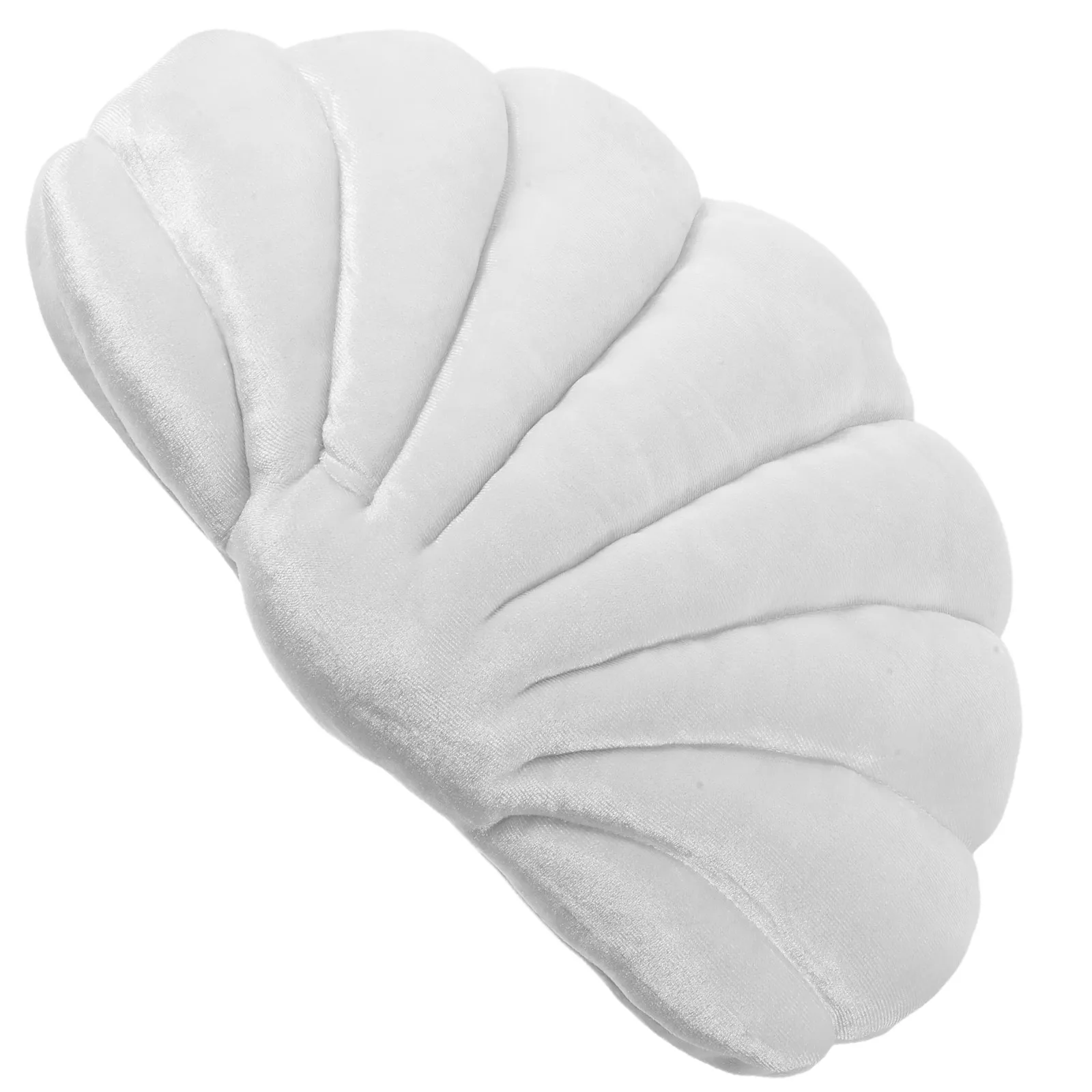Seashell Throw Pillow White Soft 3D Shell Shaped Cushion Ocean Inspired Coastal Sofa Bedroom Accent Beachy Decorative Cushion