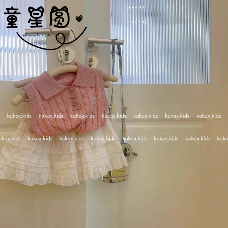

Girls' Suit Summer New Western Style Children's Baby Girl Clothes Summer Clothes Cake Dress Two-Piece Suit Fashion