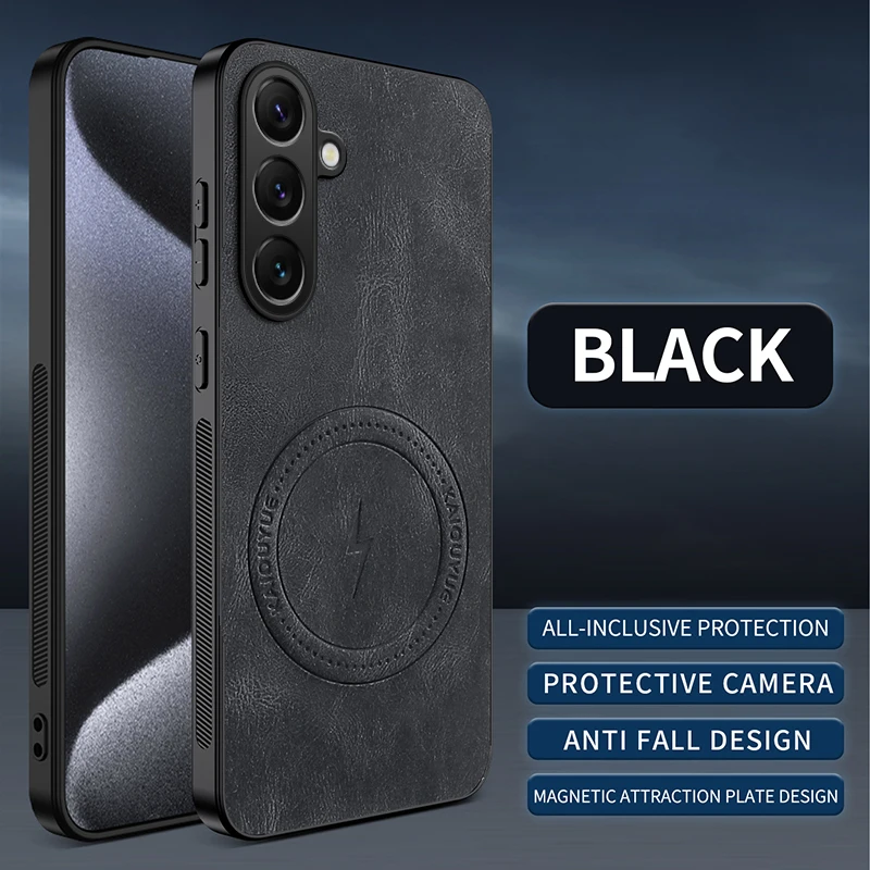 Luxuriöse Leder-Handyhülle mit Magnetverschluss und Matter Oberfläche für Samsung A14 A15 A16 A17 A36 A53 A54 A55 A56 A37 A57 Business Rückseiten-Cover