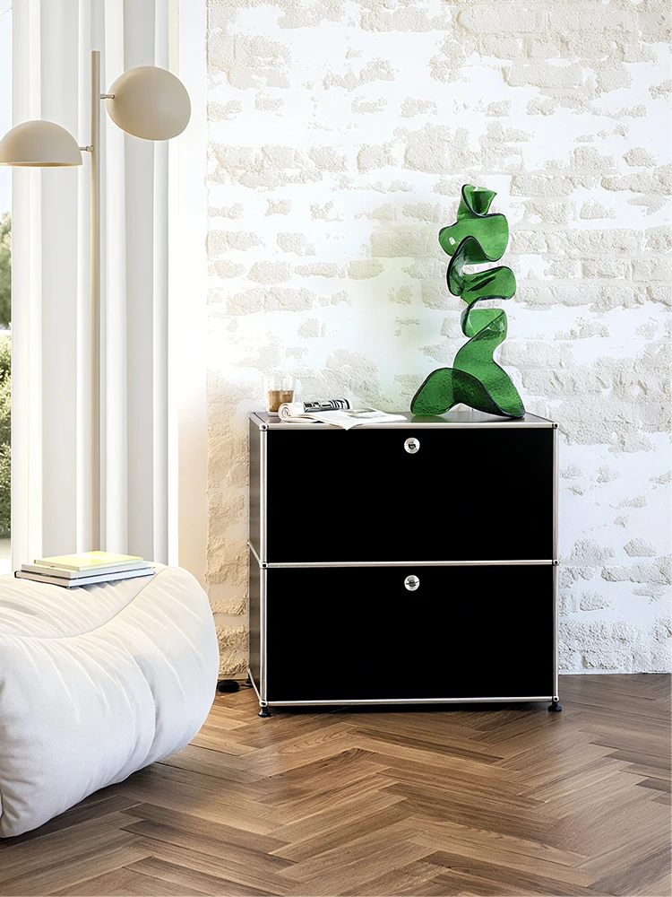 Metal Stainless Steel Storage Cabinet Living Room Cabinets Night Stands Bedroom Furniture Home