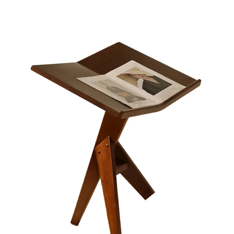 Medium and retro solid wood book and newspaper bracket vertical small side table