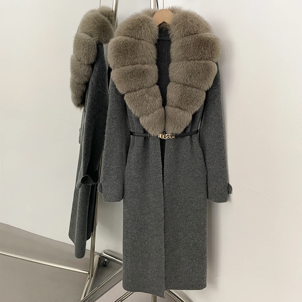 OFTBUY Cardigan for Women Real Fur Coats Women's Demi-season Jacket Women's Clothing Outerwears Cardigan Femmes Luxury Top Women