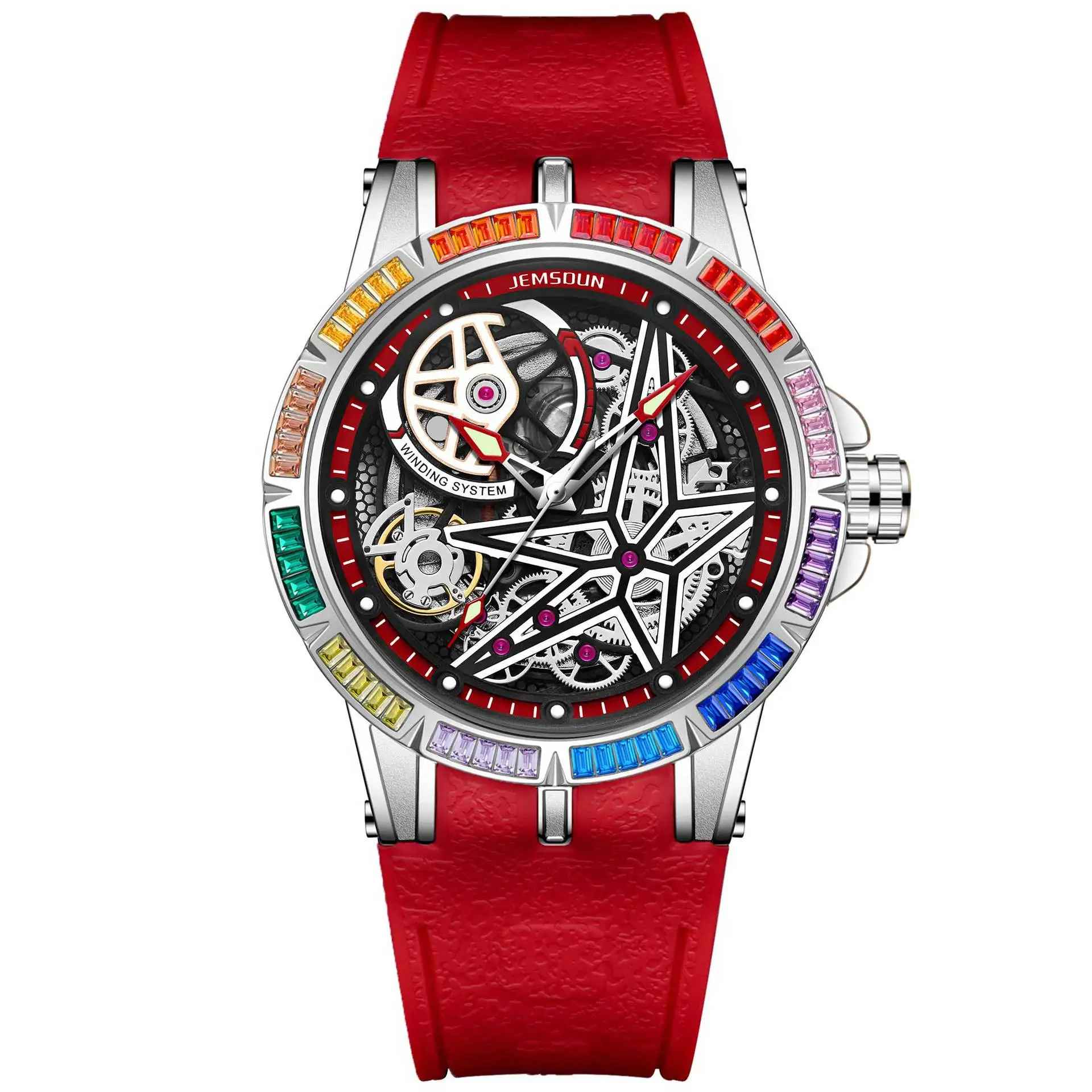 New Rainbow Diamond Circle Fashion Sports Men's Watch Luminescent Waterproof Men's Timepiece
