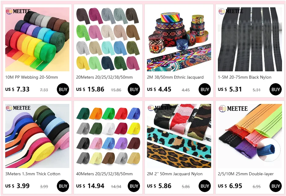 5M 20–50 mm Nylongewebe für Taschengurt, 0,7 mm dick, buntes Satinband, Band, Gürtel, Schlinge, Nähen, Schrägbindung, Besätze – Detail 1