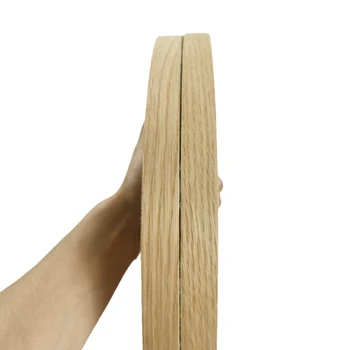 ホワイトオークエッジバンディングの25M/ロール、本物の木材の柔軟なベニヤエッジテープ、合板および家具用の天然木ベニヤストリップ