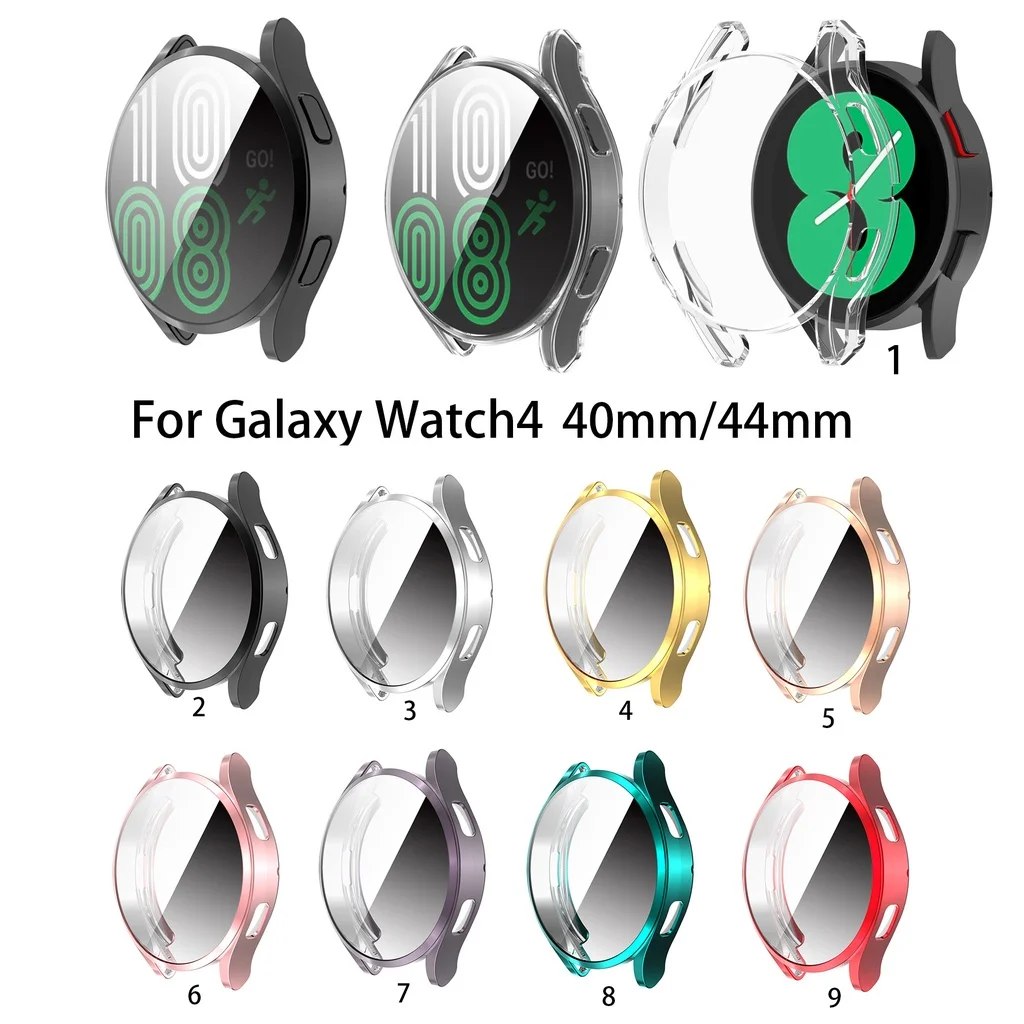 

Soft TPU Clear Case Full Cover For Samsung galaxy watch4 watch 4 40mm 44mm Shell Bumper Plated Case Smart Wristband Cover