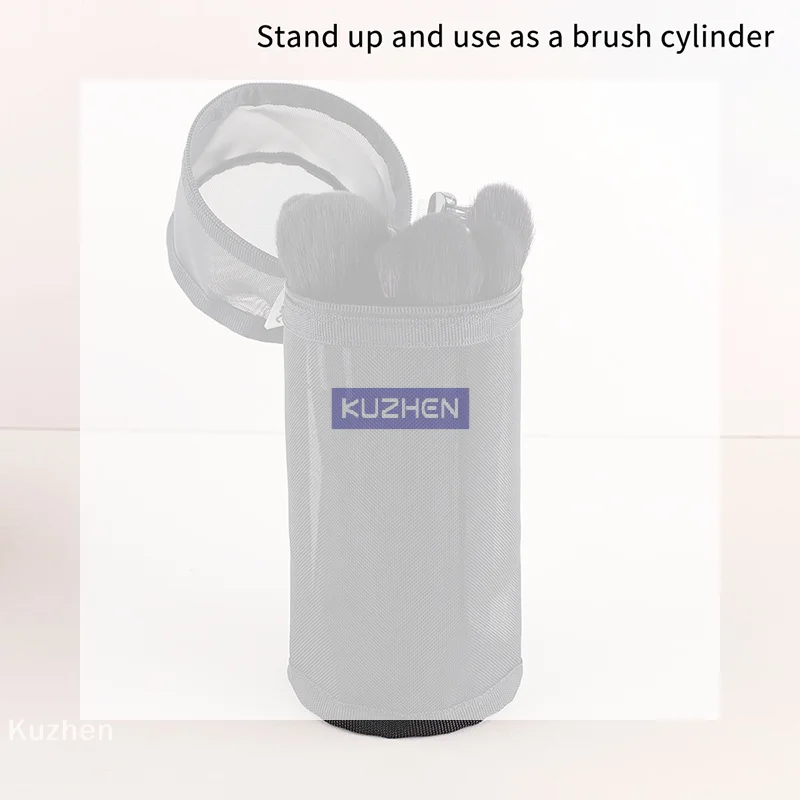 1Pc Mesh Dual-use Makeup Brushes Holder Travel Cosmetic Bag Organizer Brushes Pens Tube Container Stand-up Pouch Cosmetic Tool