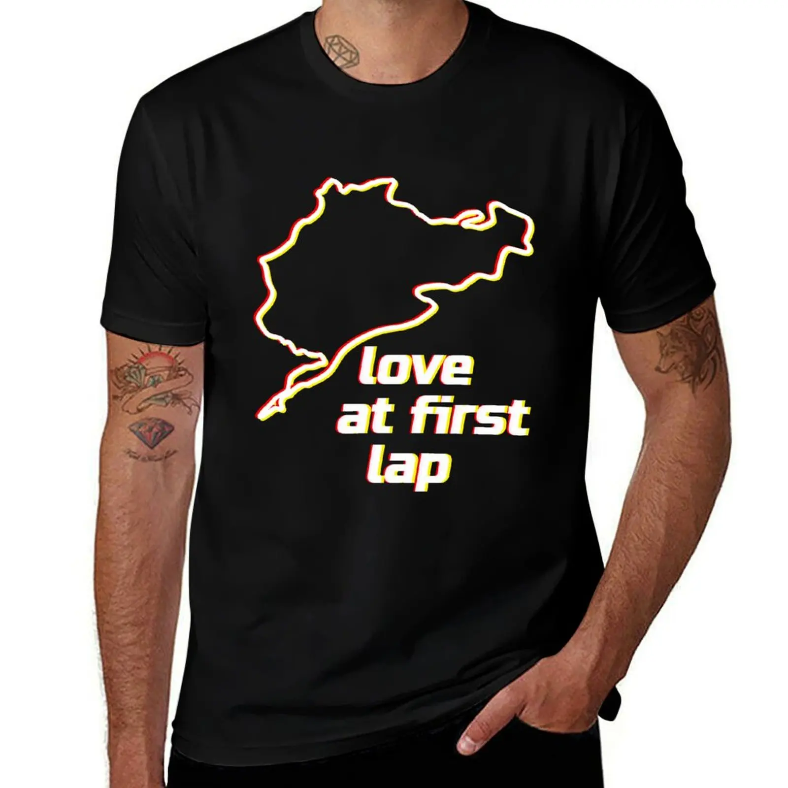 

Love at first lap - Nordschleife. Racing & Sim Racing - Motorsport Collection. T-Shirt Large Size Casual Short Sleeve Top