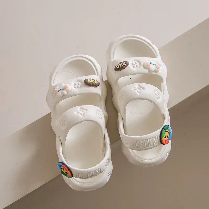 EVA thick bottom sandals female summer outside wear new hundred casual flat with casual soft bottom students beach shoes female