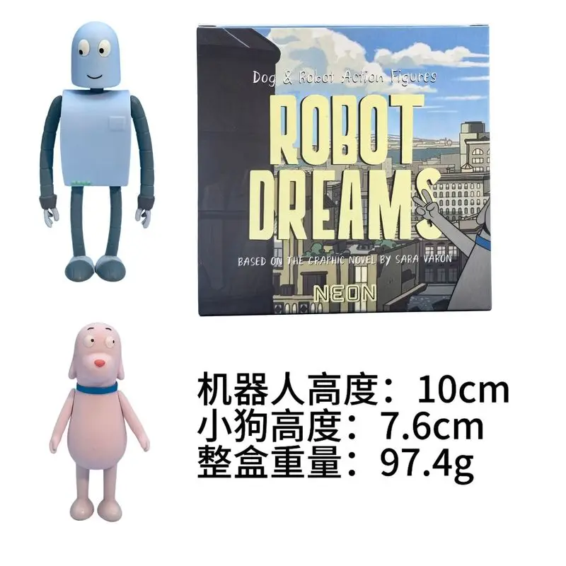 New 2pcs Robot Dreams Dog Rolbot Actiton Figures Based On The Craphic Novel By Sara Varon Desktop Decoration Model Toy