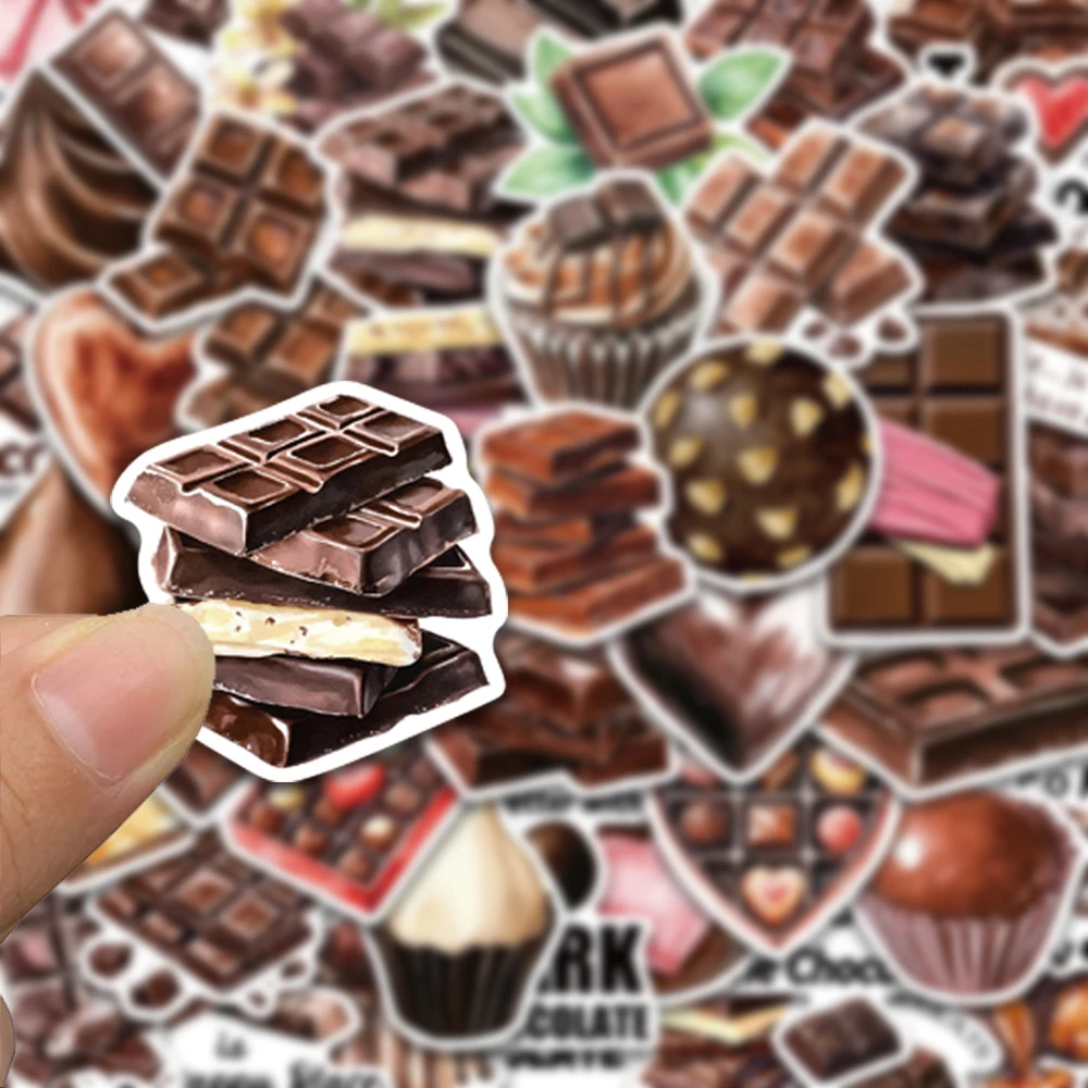 50pcs exquisite chocolate graffiti stickers, decorate tables, storage boxes, suitcases, waterproof stickers