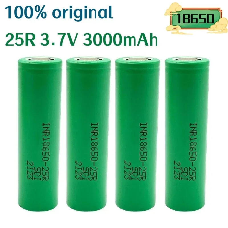 

100%Original Rechargeable Battery, New Type, 18650, 2500mAh, 3.6V, INR18650, 25R M, 20A, Hot Discharge