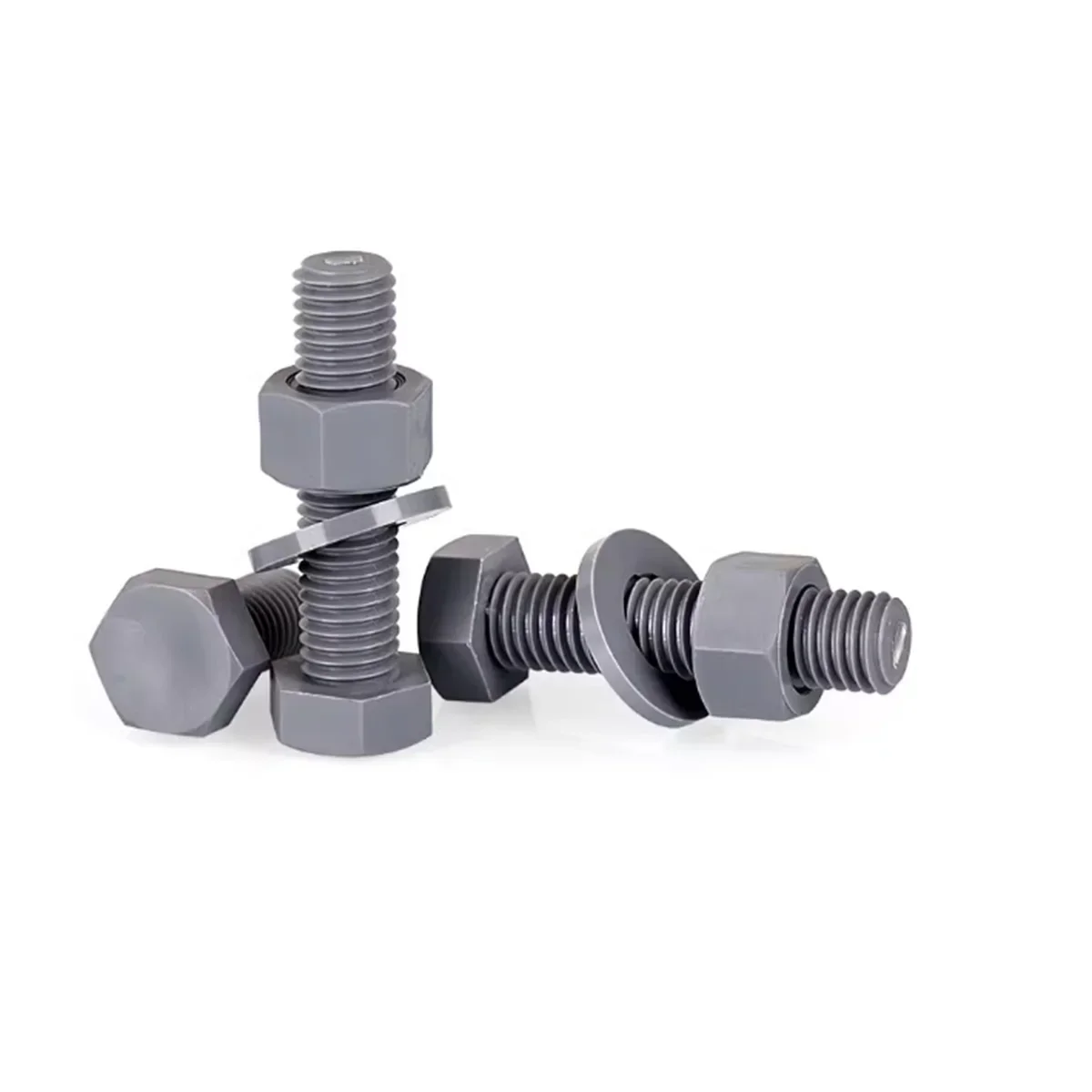 M14 M16 M18 M20 PVC Acid And Alkali Resistant Corrosion-Resistant Outer Hexagon Bolt Nut Flat Washer Combination Set