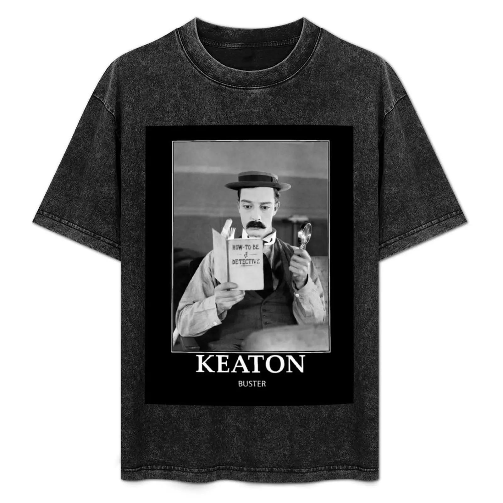 

Buster Keaton - Sherlock Jr. - BW - D36 T-Shirt Basic Lightweight Short Sleeve Tee