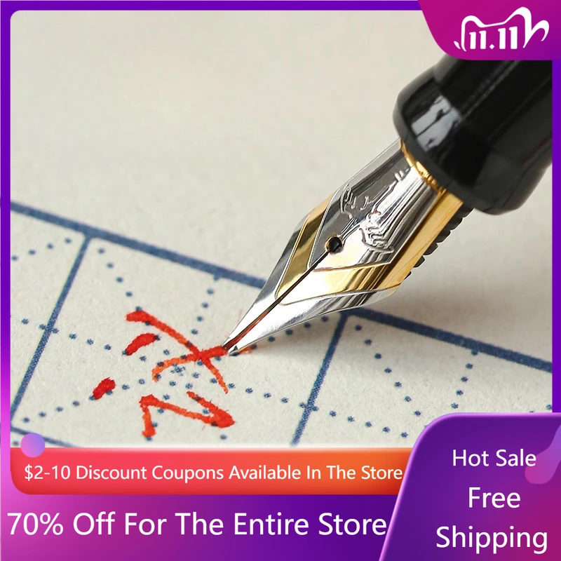 أقلام حبر مطاطية صلبة فاخرة F M B Nibs 0.5 0.8 مللي متر تصميم محمول للمكتب/السفر/الطوارئ قلم حبر للكتابة السلسة للطلاب