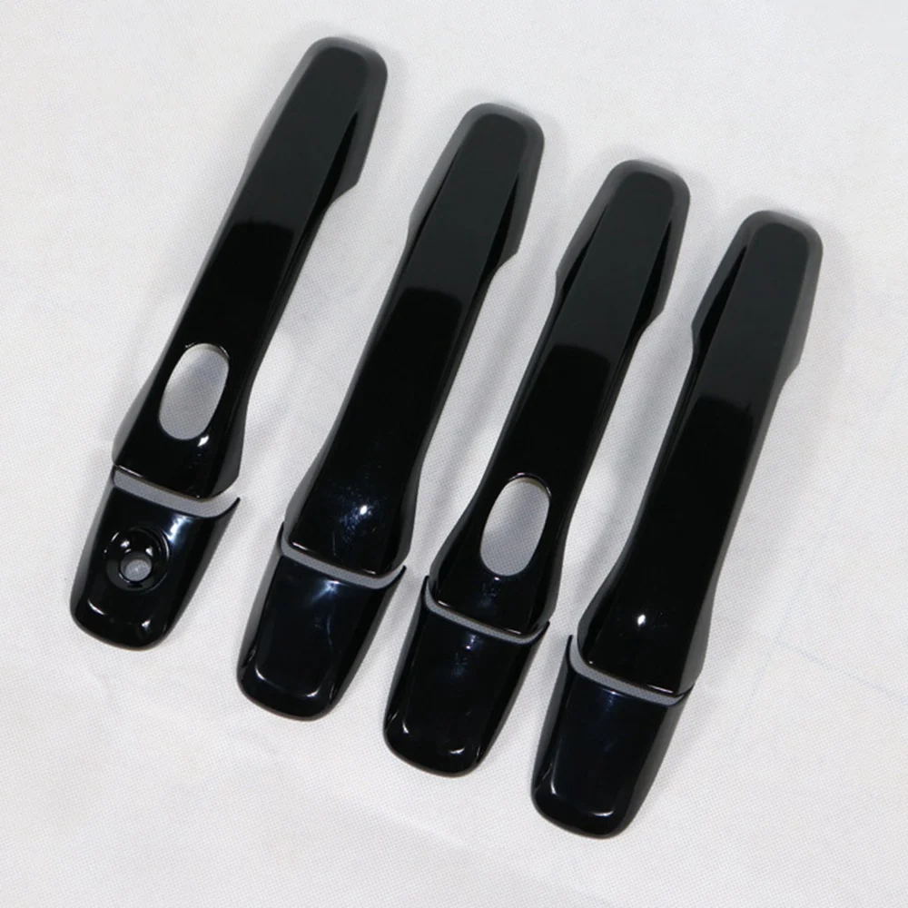 

Durable Glossy Black Outer Side Door Handle Cover Trim with Smart Hole