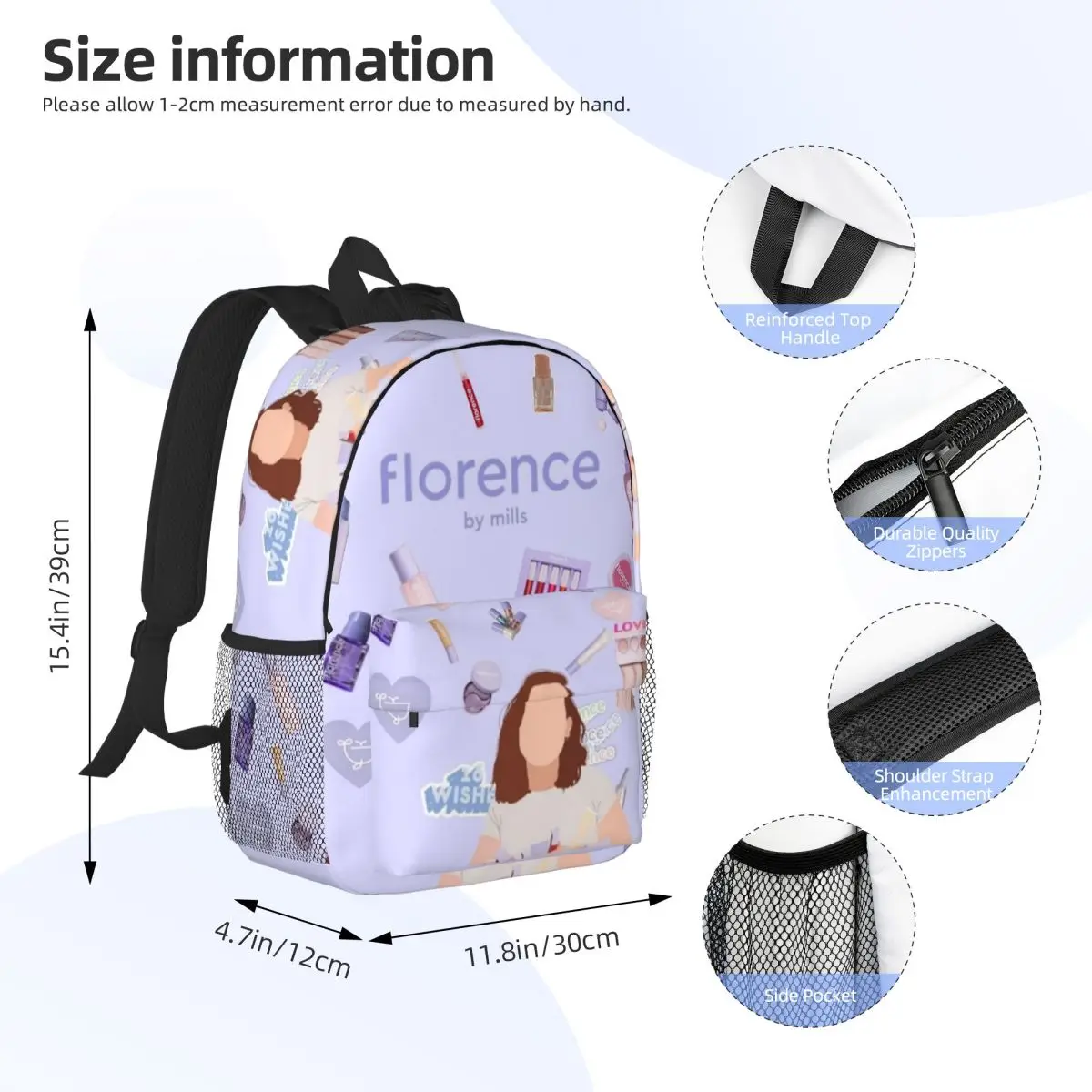 Florence By Mills Millie Bobby Brown Backpack Hot Sale Daypack Boys Girls BookBag Shoulder Bags for Men Women Kids School Bag