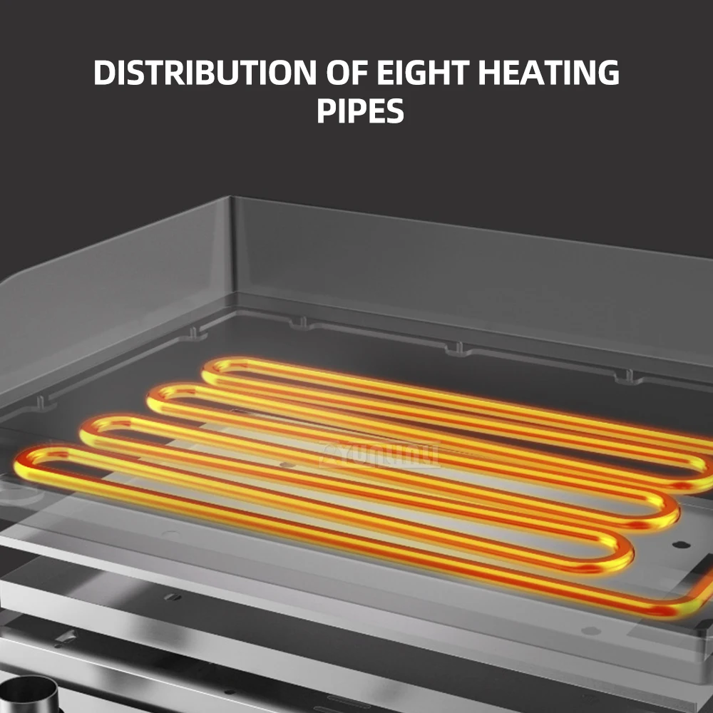 Commercial Non-Stick สเต็กย่างมัลติฟังก์ชั่นเคาน์เตอร์บาร์บีคิวเครื่องครัวเทปันยากิอุปกรณ์