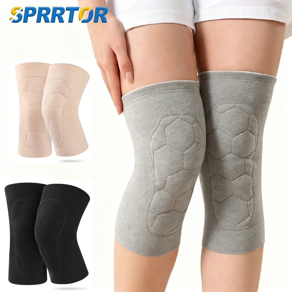 1/2PCS Winter Thermal Velvet Fleece Knee Pads, Heat Patch Pocket Knee Brace, Anti-Cold Arthritis Joint Wrap Sleeve for Full Knee