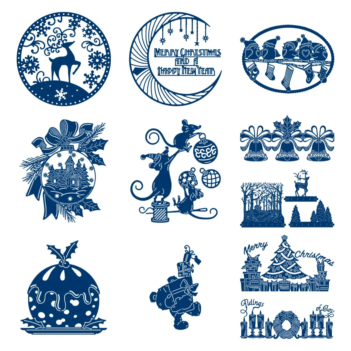 

Snow Globe Reindeer Mice 2022 New Arrival Metal Cutting Dies Decoration For Scrapbooking Craft Diy Album Template Decor Model
